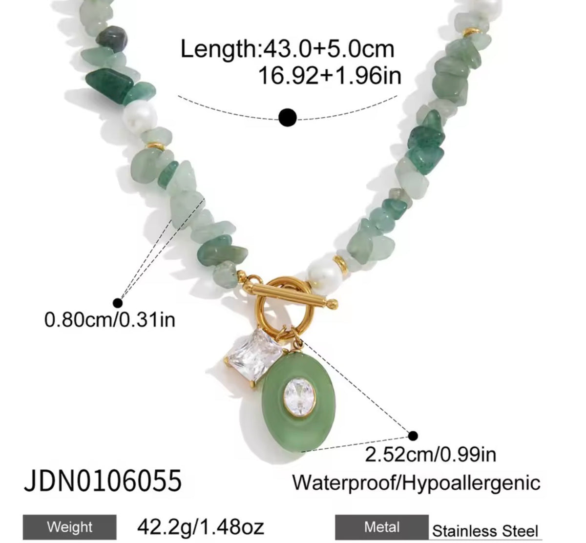 Green diamond necklace