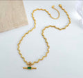 Emeralds waves necklace