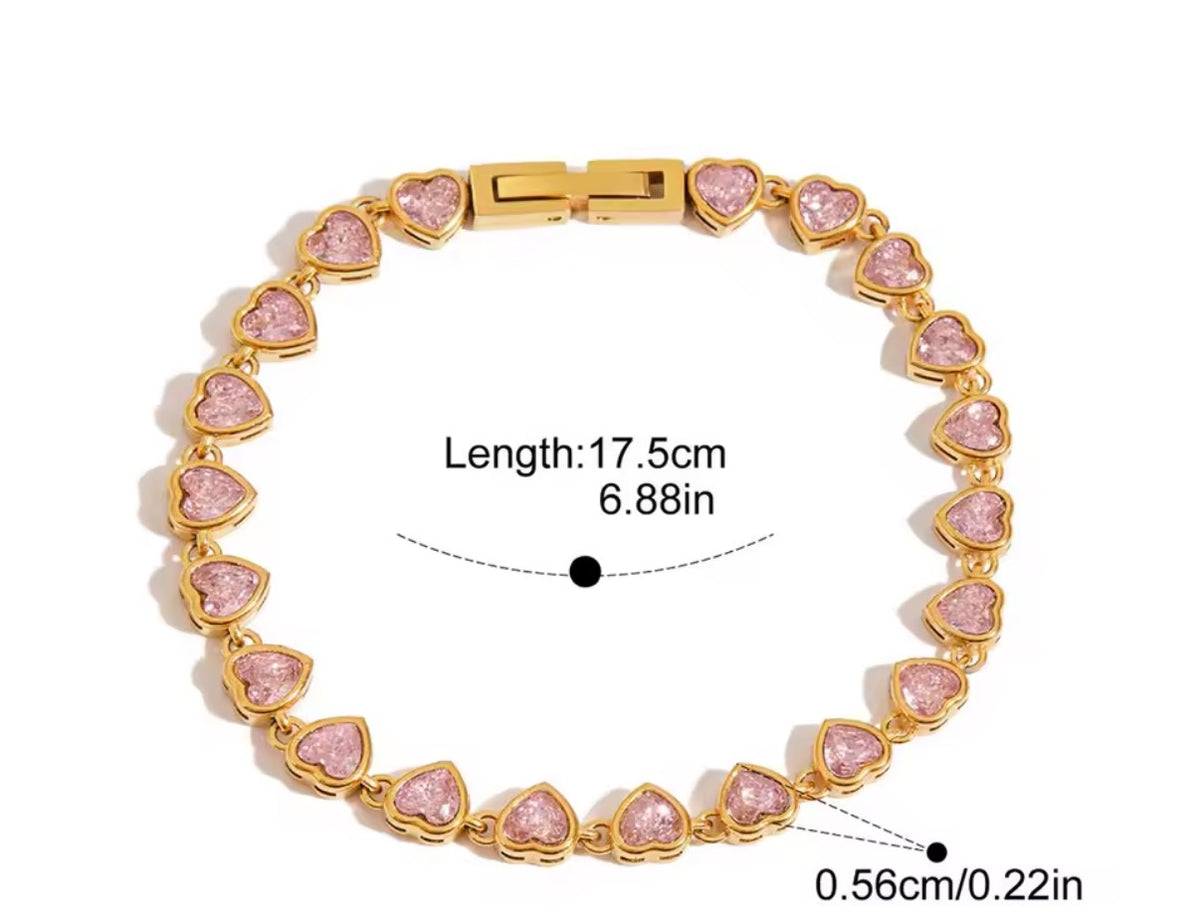 Pink heart bracelet