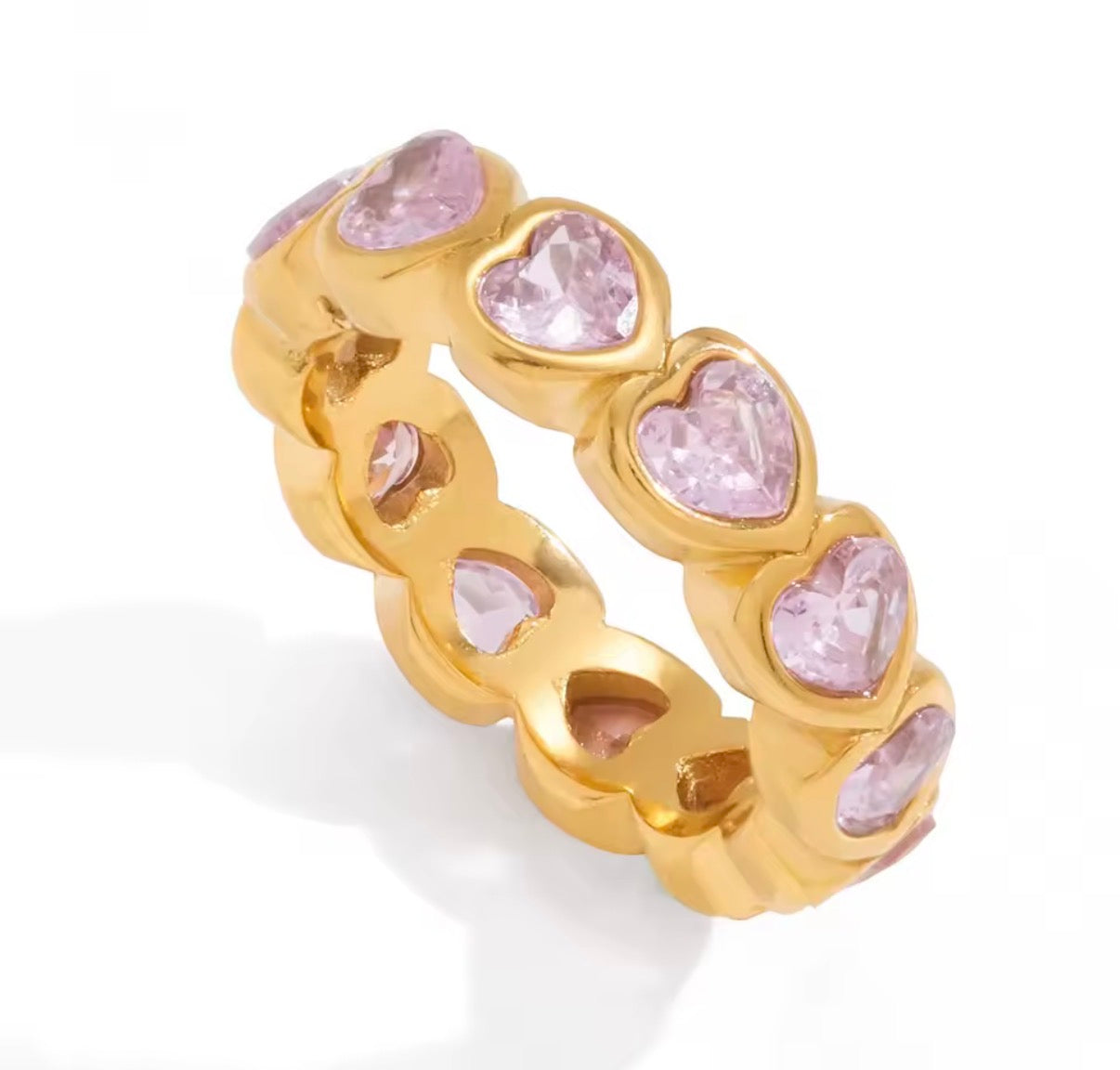 Pink heart ring