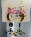 Gold long butterfly earrings