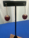 Burgundy cherry earrings