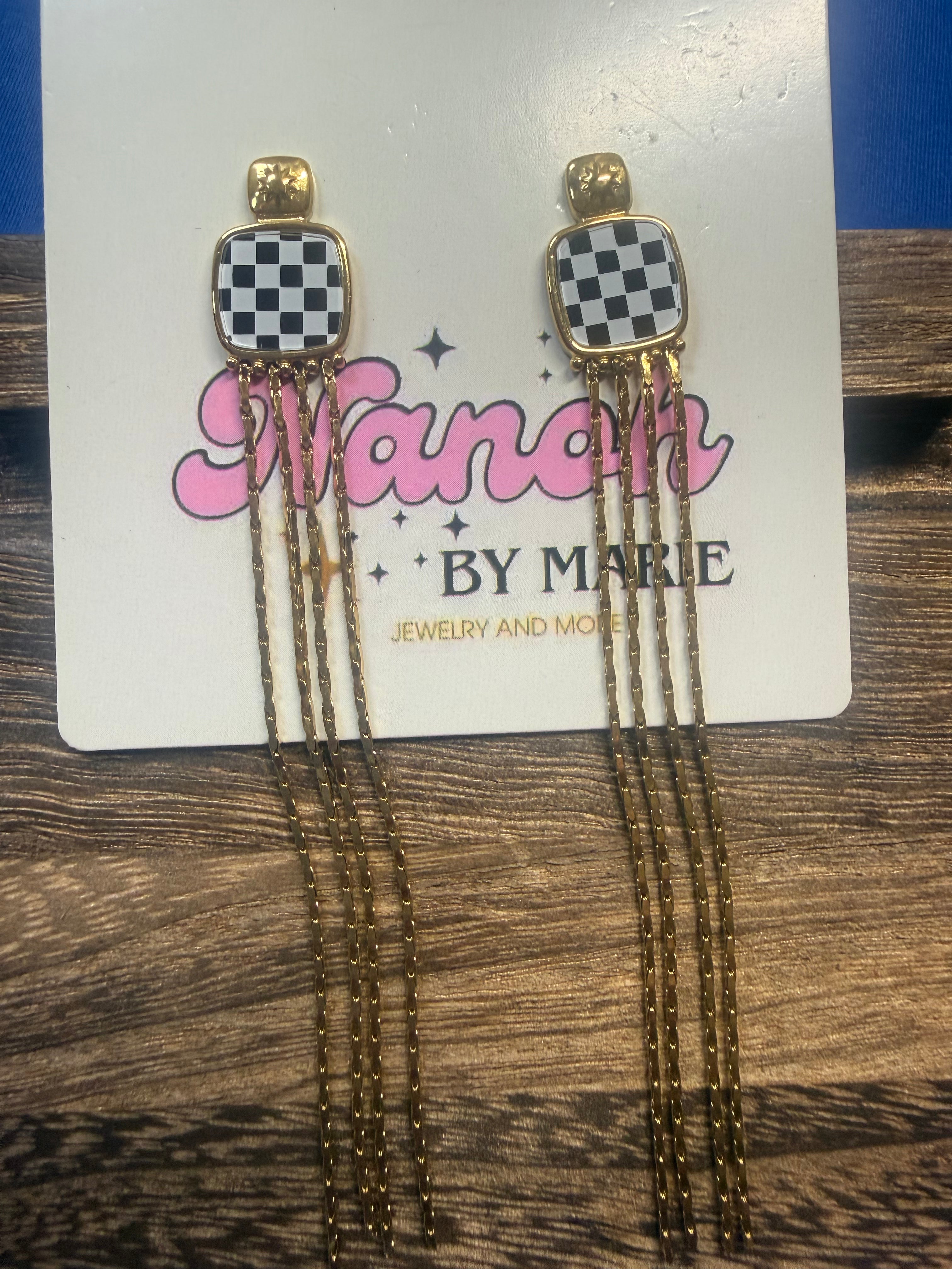 Checker earrings