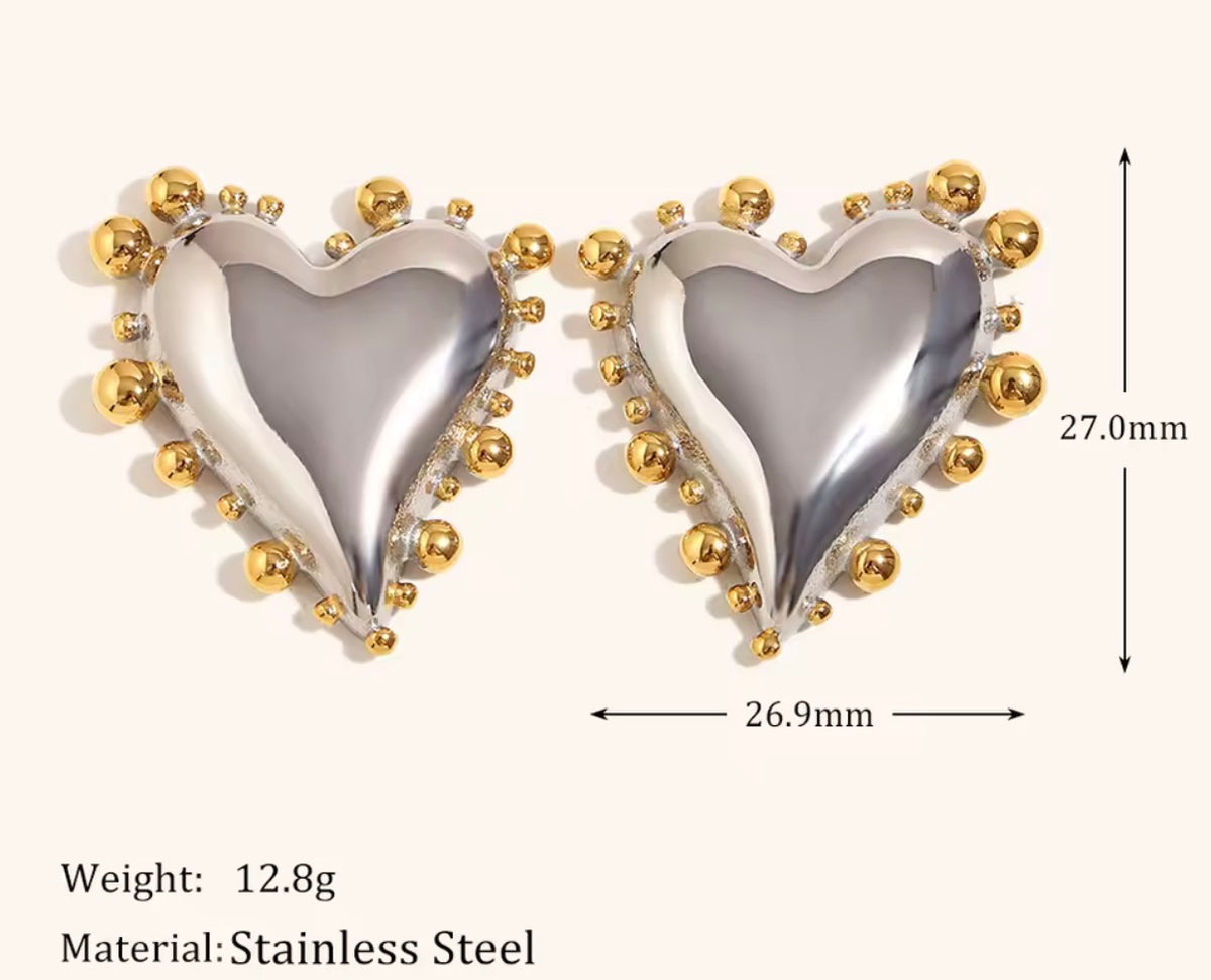 Corazón Celeste Studs